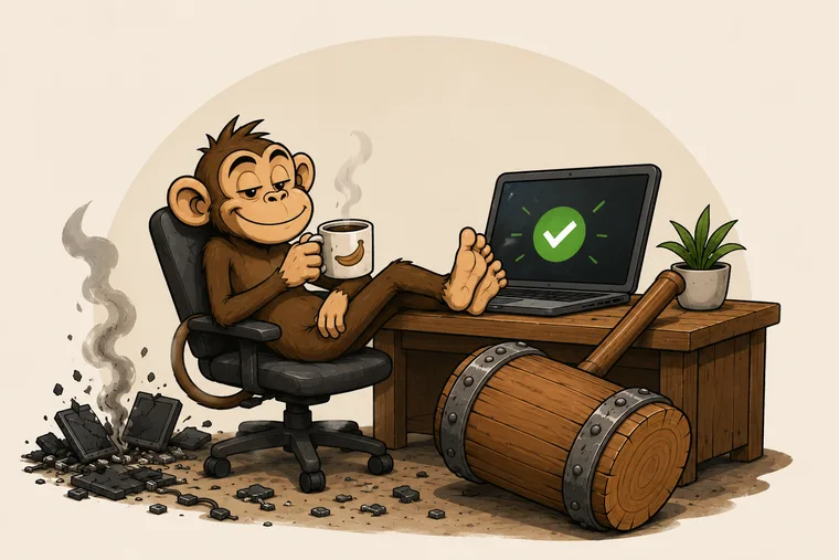 Will's mascot sidekick, feet up, problem solved